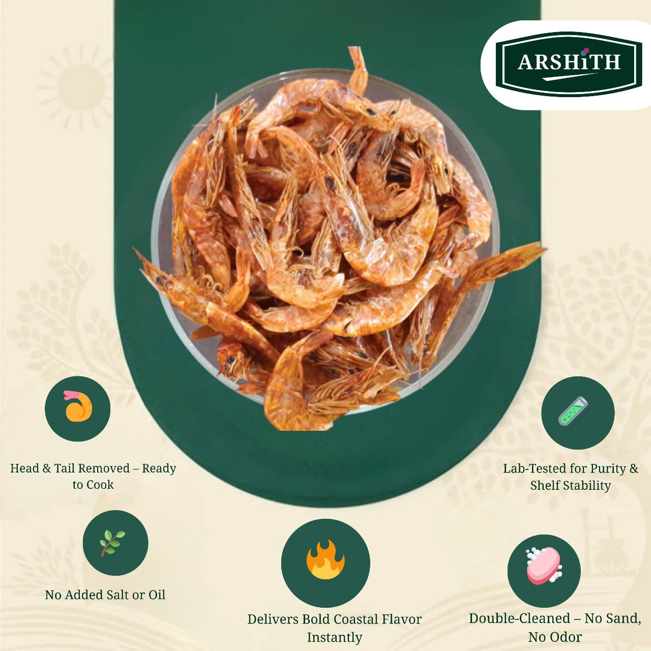 Dried Prawns Head -Tail Removed (Fully Cleaned) (Premium Quality)