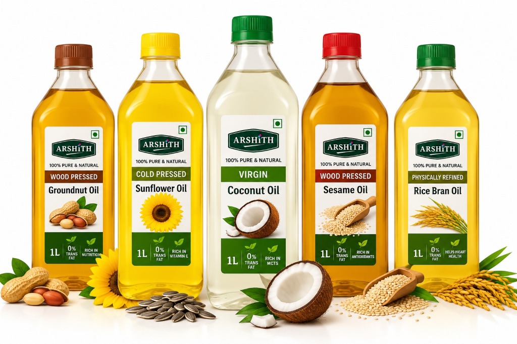 Pure & Cold Pressed Arshith Oils Lineup